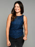 The Tie Back Tank - Blue Shibori / Blue Pinstripe